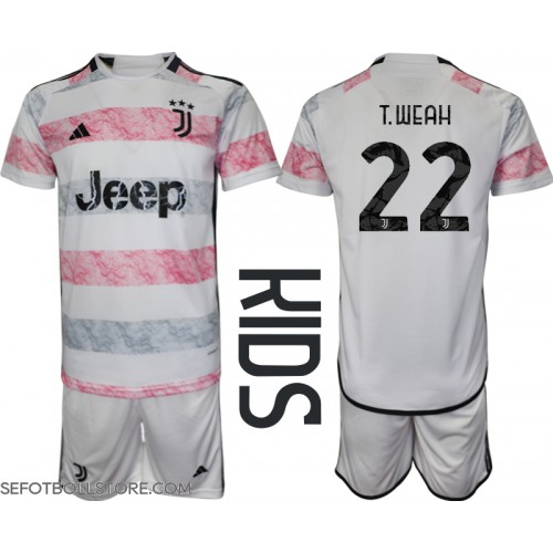 Juventus Timothy Weah #22 Replika babykläder Bortaställ Barn 2023-24 Kortärmad (+ korta byxor)
